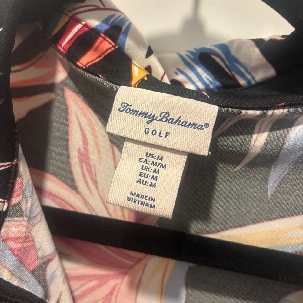 Tommy Bahama Black Tropical Floral Golf Tank - Picture 2 of 2